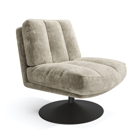 Fauteuil TIMELESS pied noir velours texturé