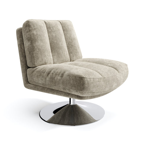 Fauteuil TIMELESS pied chrome velours texturé