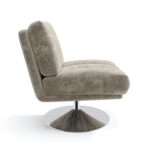 Fauteuil TIMELESS pied chrome velours texturé