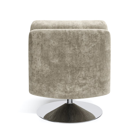 Fauteuil TIMELESS pied chrome velours texturé