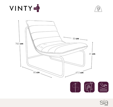 Fauteuil VINTY velours texturé