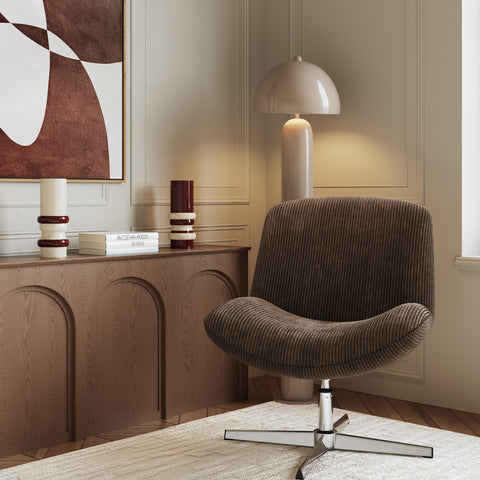 Fauteuil VIVY pivotant velours côtelé
