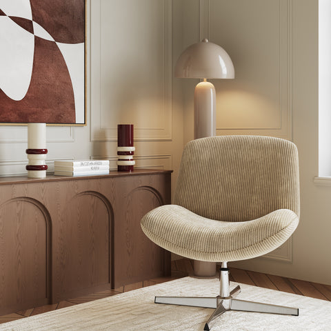 Fauteuil VIVY pivotant velours côtelé