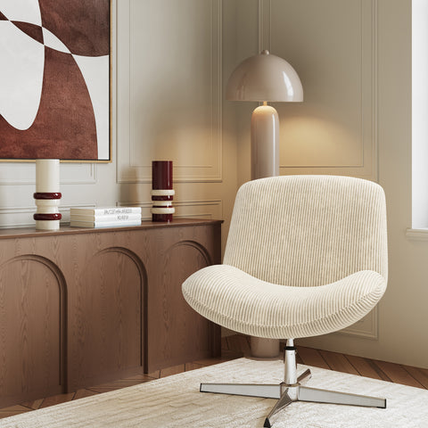 Fauteuil VIVY pivotant velours côtelé