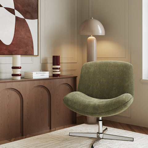 Fauteuil VIVY pivotant velours côtelé