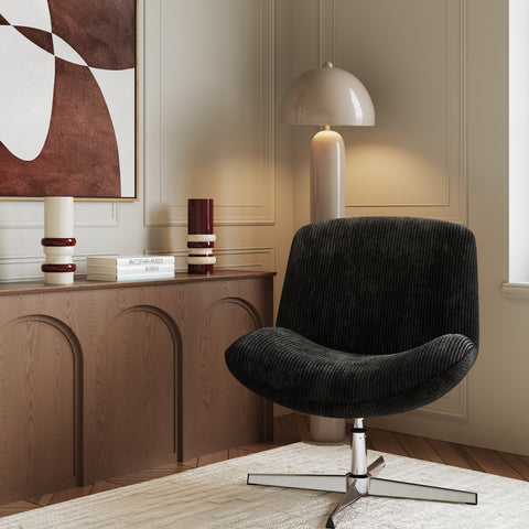 Fauteuil VIVY pivotant velours côtelé