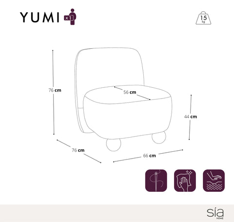 Fauteuil YUMI tissu bouclette