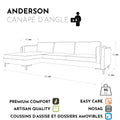Canapé d'angle gauche ANDERSON Vintage vieilli