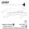 Canapé d'angle droit JOSEF Velours