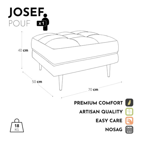 Pouf JOSEF Tissu tramé