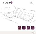 Canapé d'angle gauche ou droit COZY Bouclette