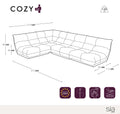 Canapé grand angle gauche COZY Bouclette