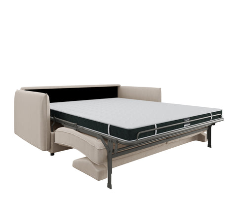 Canapé convertible express ISAKA Tissu tramé - Matelas Dunlopillo 140cm