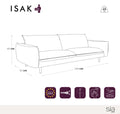 Canapé 3 places ISAK Tissu effet cuir vintage