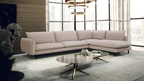 Canapé grand angle droit ISAK Tissu tramé