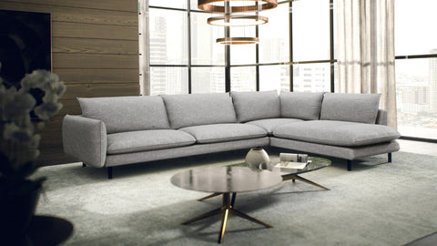 Canapé grand angle droit ISAK Tissu tramé