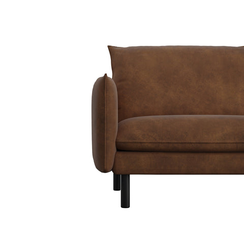 Canapé grand angle droit ISAK Tissu effet cuir vintage