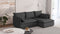 Canapé d'angle droit convertible IRIS MARY Tissu tramé - Avec coffre de rangement