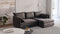 Canapé d'angle droit convertible IRIS MARY Velours - Avec coffre de rangement
