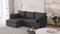 Canapé d'angle gauche convertible IRIS MARY Tissu tramé - Avec coffre de rangement