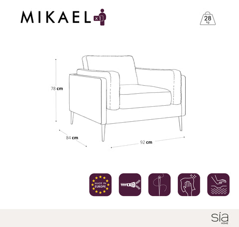 Fauteuil MIKAEL Velours