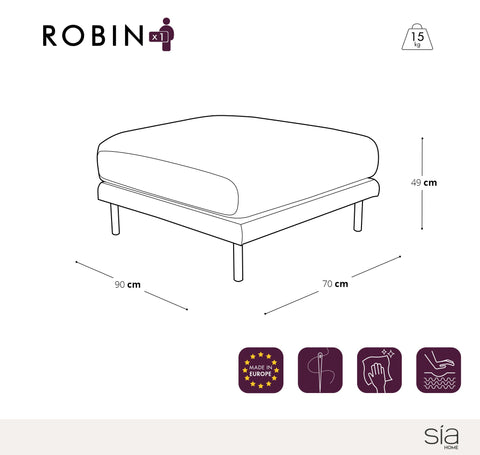 Pouf ROBIN Tissu tramé