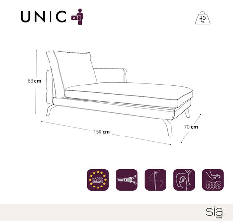Méridienne droite UNIC Velours