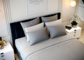 Ensemble de lit CASSIOPE Velours 180X200cm (tête de lit, sommier à coffres, matelas et surmatelas)
