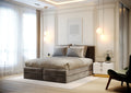 Ensemble de lit CASSIOPE Velours 180X200cm (tête de lit, sommier à coffres, matelas et surmatelas)