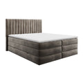 Ensemble de lit CASSIOPE Velours 180X200cm (tête de lit, sommier à coffres, matelas et surmatelas)