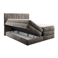 Ensemble de lit CASSIOPE Velours 180X200cm (tête de lit, sommier à coffres, matelas et surmatelas)