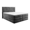 Ensemble de lit CASSIOPE Velours 180X200cm (tête de lit, sommier à coffres, matelas et surmatelas)