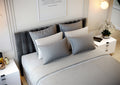 Ensemble de lit CASSIOPE Velours 180X200cm (tête de lit, sommier à coffres, matelas et surmatelas)