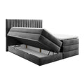 Ensemble de lit CASSIOPE Velours 180X200cm (tête de lit, sommier à coffres, matelas et surmatelas)