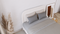 Ensemble de lit OLYMPE Bouclette 160x200cm (tête de lit, sommier à coffres, matelas et surmatelas)