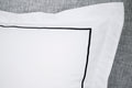 Parure de lit ERIK Percale de coton blanc liseré 240x220cm
