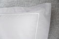 Parure de lit ERIK Percale de coton blanc liseré 240x220cm