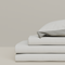 Parure de lit ROMY Percale de coton blanc contour coloré 260x240cm