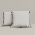 Lot de 2 taies d'oreiller ROMY Percale de coton blanc contour coloré 63x63cm