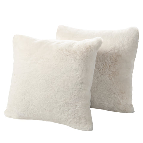 Lot de 2 coussins Bjorn carrés en fausse fourrure 59x59cm