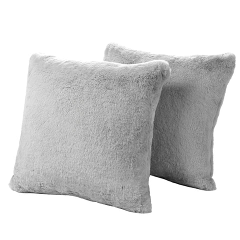 Lot de 2 coussins Bjorn carrés en fausse fourrure 59x59cm