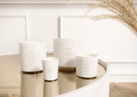 Lot de 3 bougies parfumées - Fleur de coton