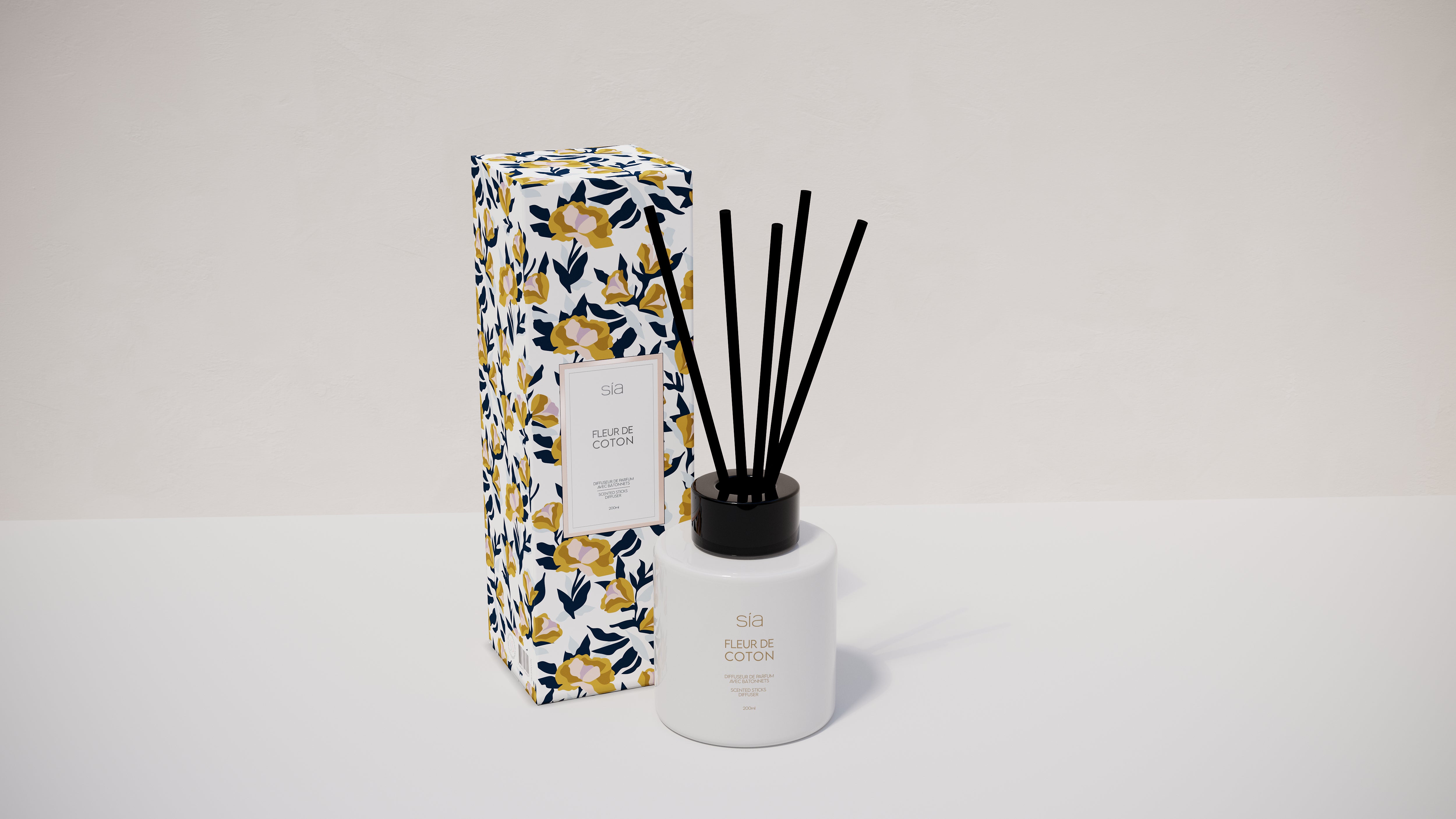 Diffuseur parfum à bâtonnets Fleur de Coton - Atelier Odoria