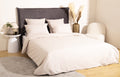 Parure de lit FRO à rayures beiges en coton et lin 260x240cm