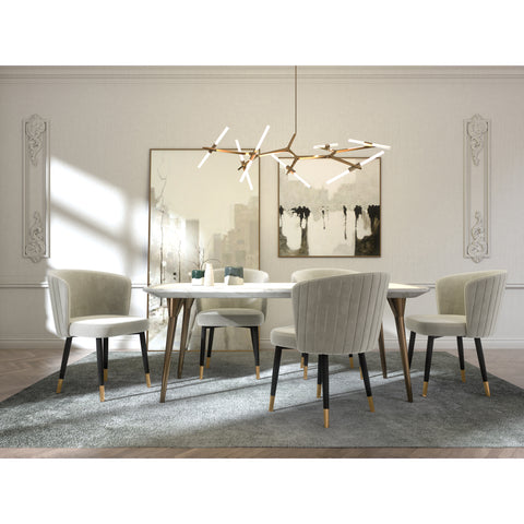 Set de 2 chaises NILS Velours pieds bicolores