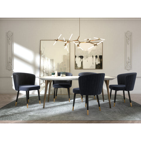 Set de 2 chaises NILS Velours pieds bicolores