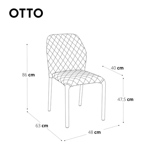 Lot de 4 chaises empilables OTTO Cuir synthétique