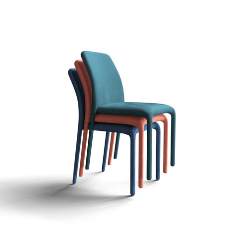 Lot de 4 chaises empilables OSKAR Velours