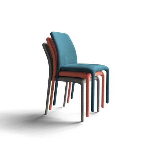 Lot de 4 chaises empilables OSKAR Velours