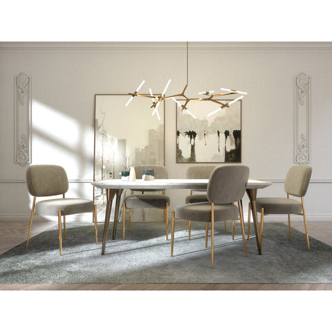 Set de 2 chaises PIA Velours pieds dorés